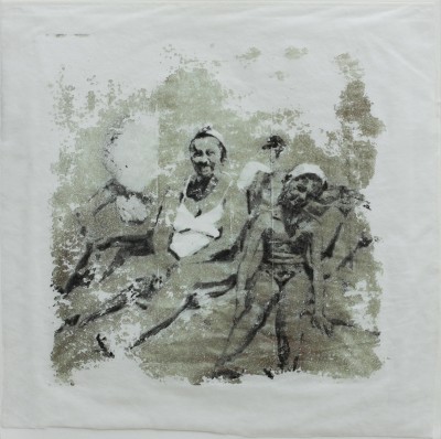 « Overexposures III, positif », 2014, acrylique, gouache sur tissu, 50cmx50cm