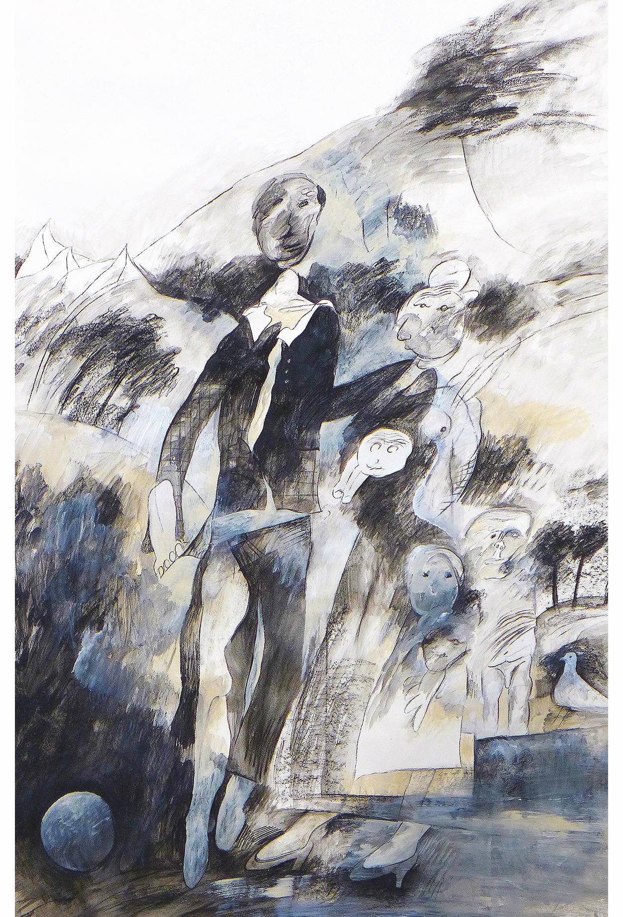 Marius Martinot, Portrait de famille, 215 x 135 cm, Acrylique, 2021