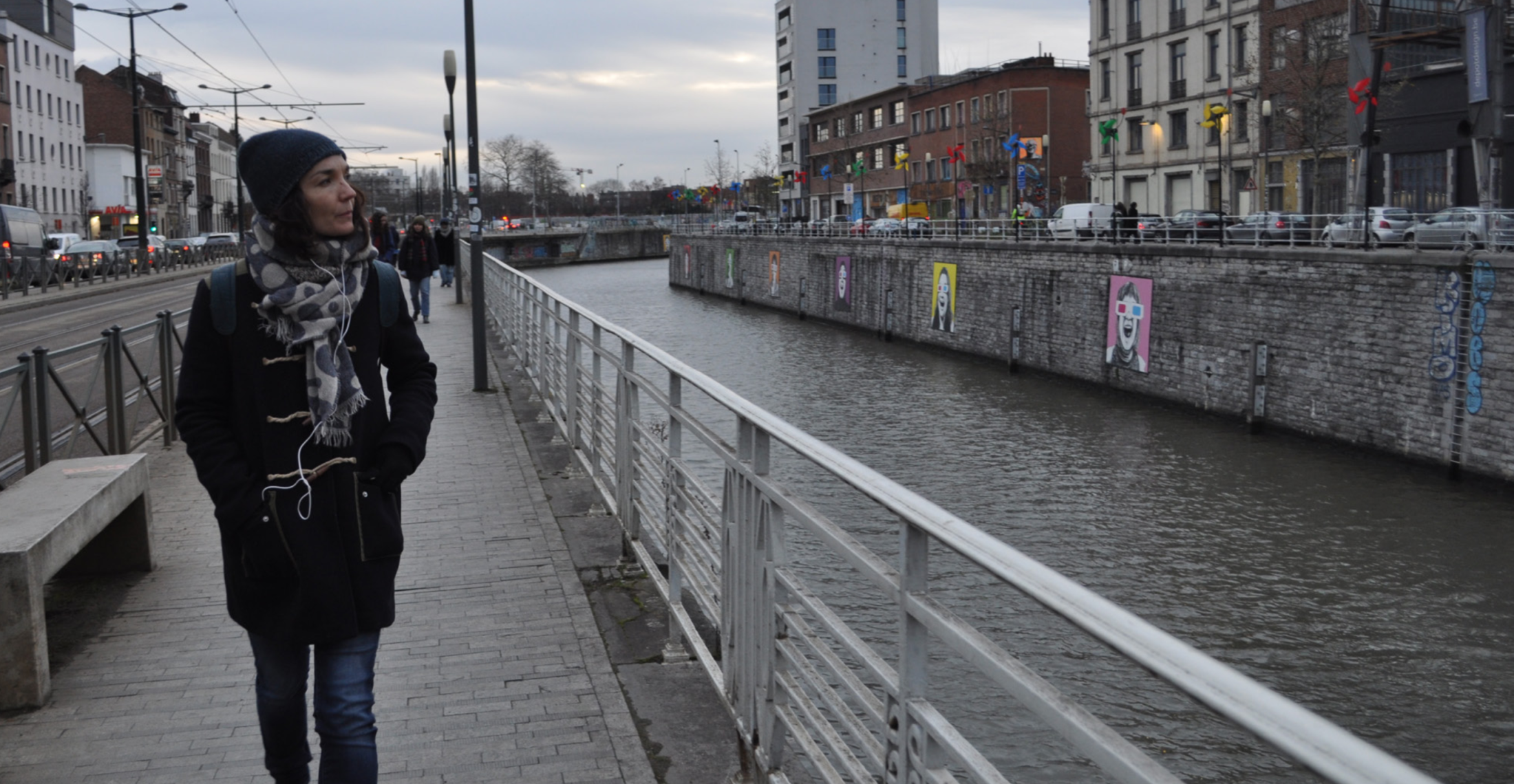 "Au bord de combien de fleuves, ruisseaux, torrents et rivières" balade sonore (2 x 5’’) texte : Valère Novarina interprètes / voix : Mehdi Mojahid et Justine Bialy, Décembre 2020, Activée à Bruxelles (Ixelles, Molenbeek), Dounia Mojahid