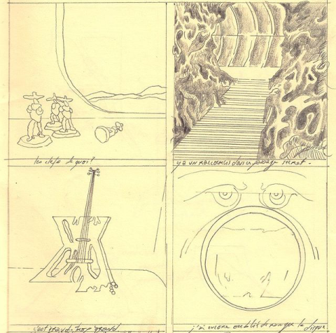 Sans-titre, détail d’un carnet de dessin, crayon de papier, 25,5 cm x 18,5 cm, 2022.