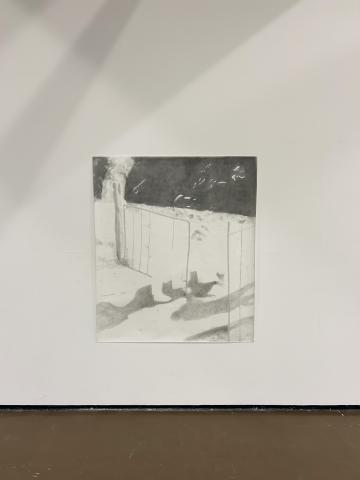 'Hunter Green', Graphite sur papier, 150x120 cm, 2024