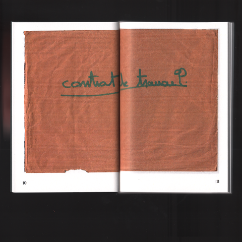Contrat de travail, mémoire, impression numérique, 9 x 13,5 cm, 110 pages, 10 exemplaires, 2024