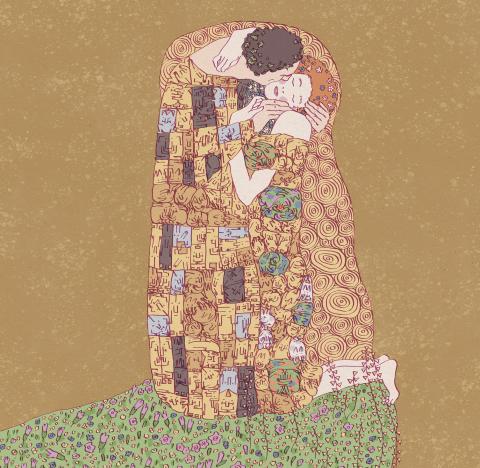 Maud MB, d'après "Le baiser" de Gustav Klimt