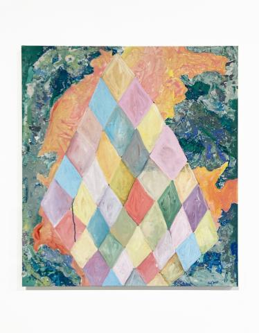 Sans titre (arlequin), 2026, 80 × 70 cm, Acrylique sur coton © Eve Vilain / 