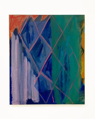 Losanges, 2026, 60 × 50 cm, Acrylique et huile sur coton © Eve Vilain /