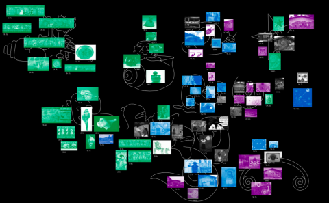 Capture d’écran du dispositif interactif Atlas-Caracol, conçu par Francesca Cozzolino et l’artiste Kristina Solomoukha, 2022.