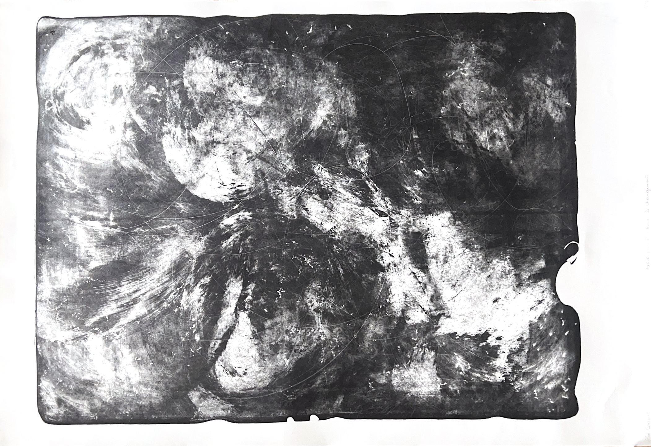 "Horror Vacui VII - Panser le changement" 2024, 96 x 64,5 cm, lithographie sur simili japon